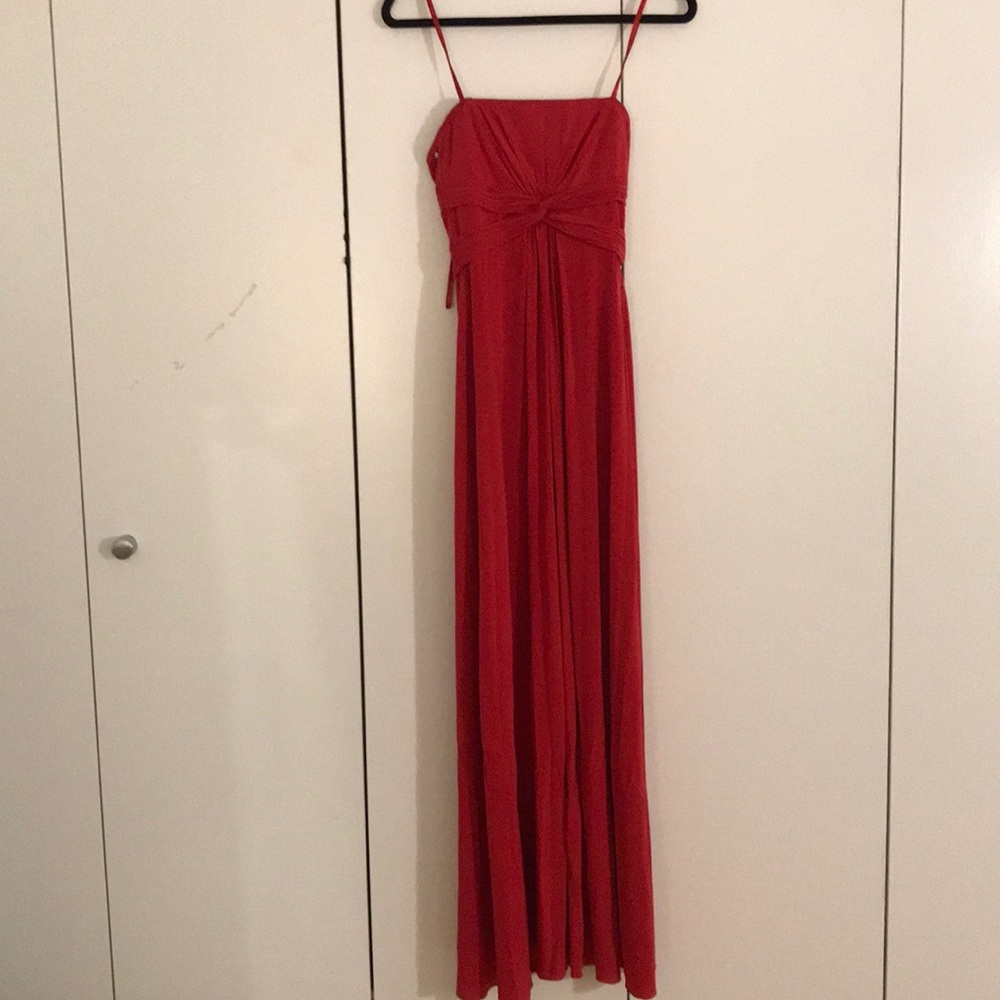 Red Strapless bcbg gown